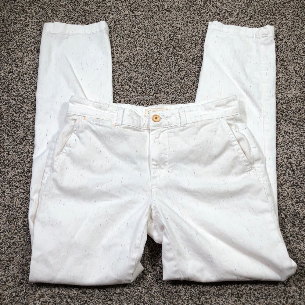 Chino Anthropologie White Rainbow Speckle Pant 26